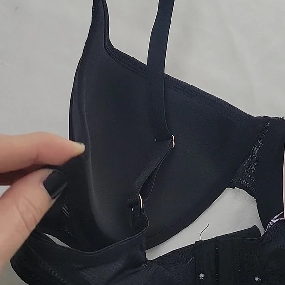NWT Savage Fenty Gathered Mesh Balconette Bra Black - Picture 7 of 8